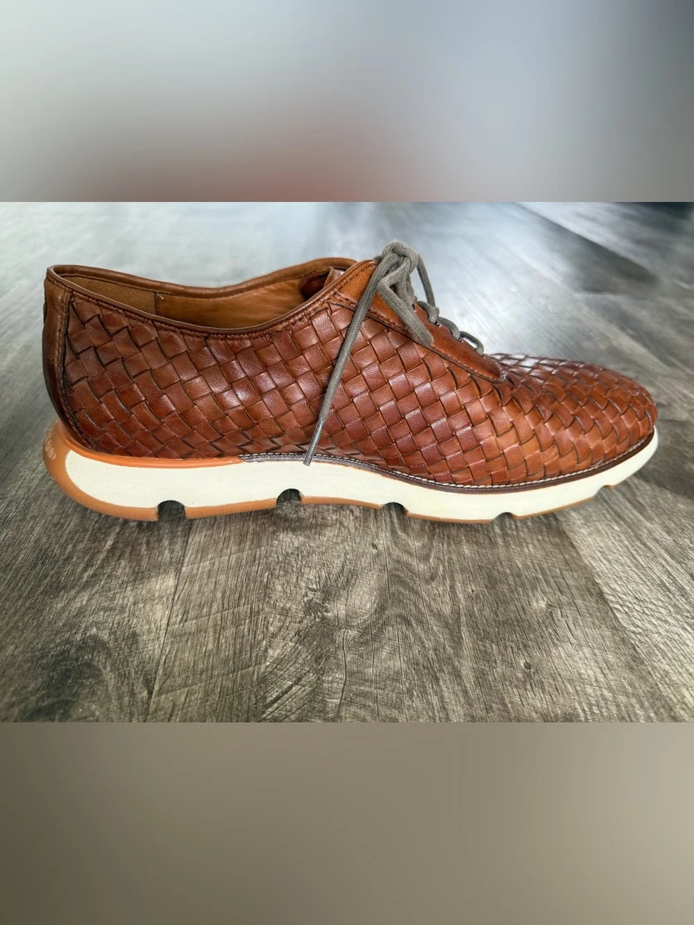 COLE HAAN Woven Brown Leather 4.ZERØGRAND Oxford‎ Sneakers 12M